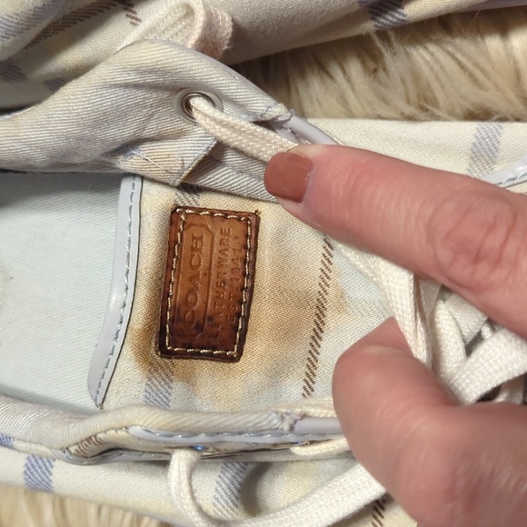 Coach Barrett light blue/yellow/white plaid shoes size 10B - Picture 7 of 8